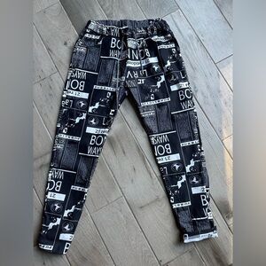 NWOT! Trendy Black Graphic Joggers